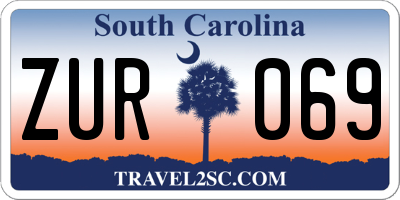 SC license plate ZUR069