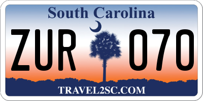 SC license plate ZUR070