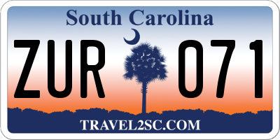 SC license plate ZUR071