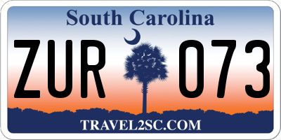 SC license plate ZUR073