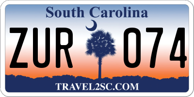 SC license plate ZUR074