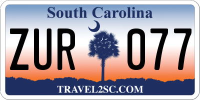 SC license plate ZUR077