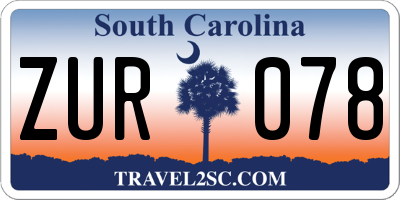 SC license plate ZUR078