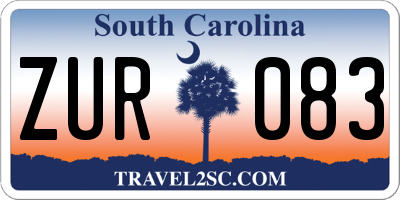 SC license plate ZUR083