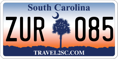 SC license plate ZUR085