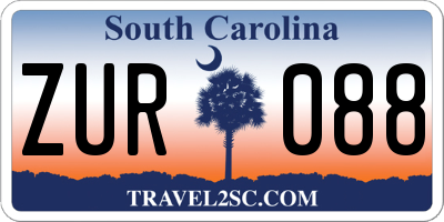 SC license plate ZUR088