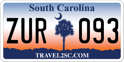 SC license plate ZUR093