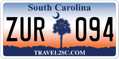 SC license plate ZUR094