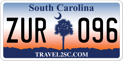 SC license plate ZUR096