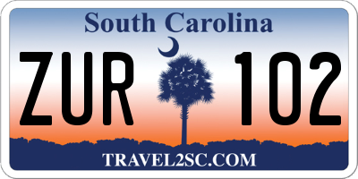 SC license plate ZUR102