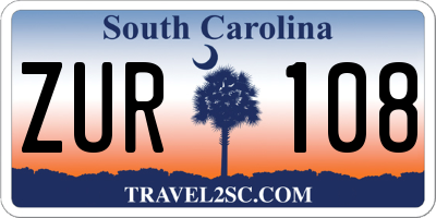 SC license plate ZUR108