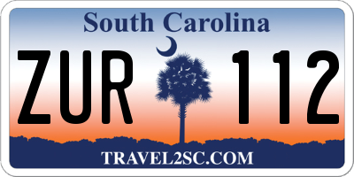 SC license plate ZUR112