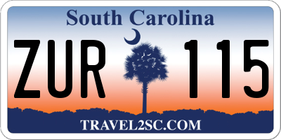 SC license plate ZUR115