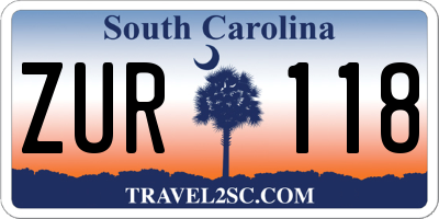 SC license plate ZUR118