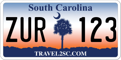 SC license plate ZUR123