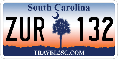 SC license plate ZUR132