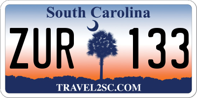 SC license plate ZUR133