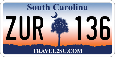 SC license plate ZUR136