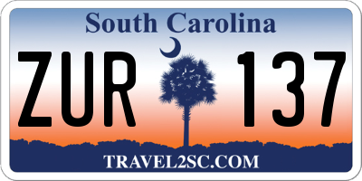 SC license plate ZUR137