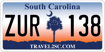 SC license plate ZUR138