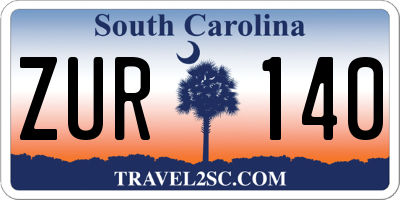 SC license plate ZUR140