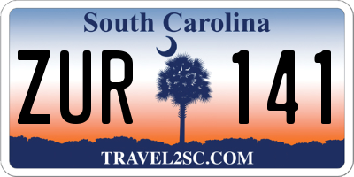 SC license plate ZUR141