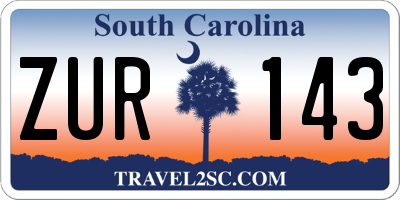 SC license plate ZUR143