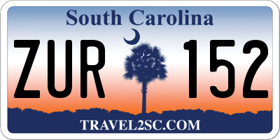 SC license plate ZUR152