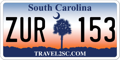 SC license plate ZUR153