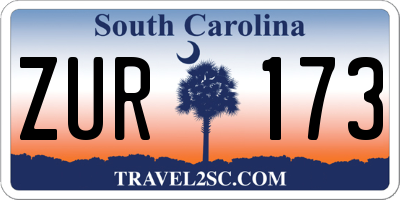 SC license plate ZUR173