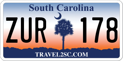 SC license plate ZUR178