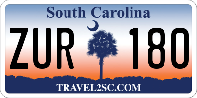 SC license plate ZUR180