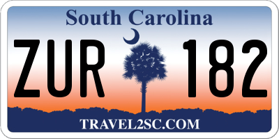 SC license plate ZUR182