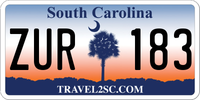 SC license plate ZUR183