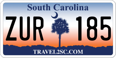 SC license plate ZUR185