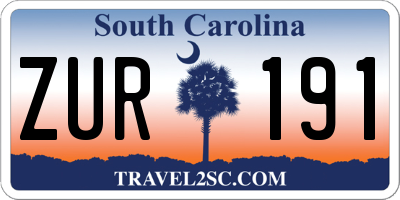 SC license plate ZUR191