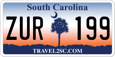 SC license plate ZUR199