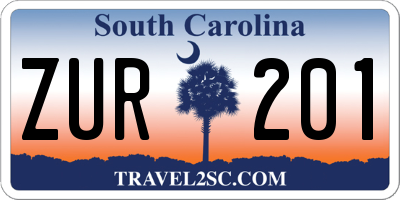 SC license plate ZUR201