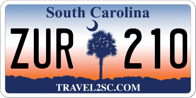 SC license plate ZUR210