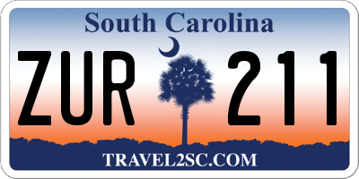 SC license plate ZUR211