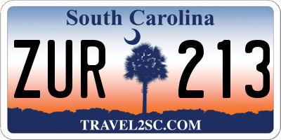 SC license plate ZUR213