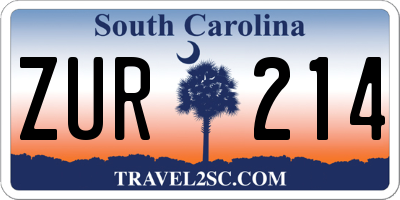 SC license plate ZUR214