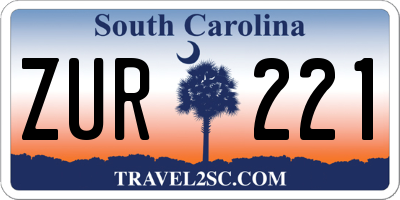 SC license plate ZUR221