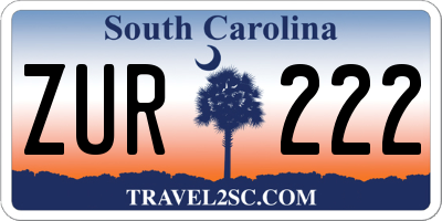 SC license plate ZUR222