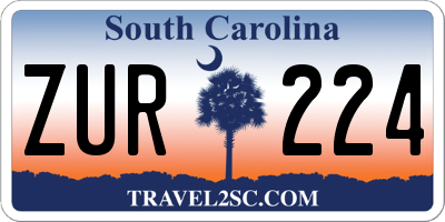 SC license plate ZUR224