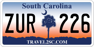 SC license plate ZUR226