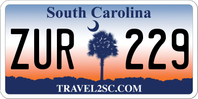 SC license plate ZUR229