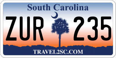 SC license plate ZUR235