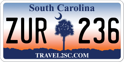 SC license plate ZUR236