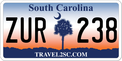 SC license plate ZUR238